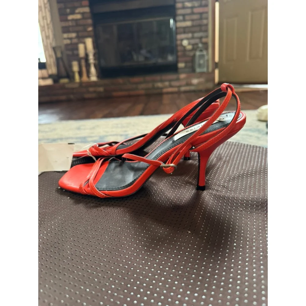 REISS | NWT Red Strappy Heels Size EU 38